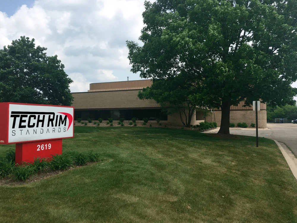 Tech Rim Standards facility and sign at 2619 Bond St, Rochester Hills, MI