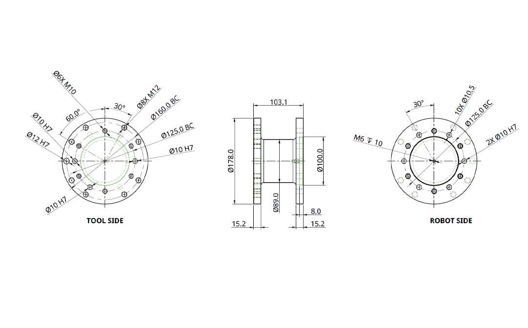 robot spacer technical drawing
