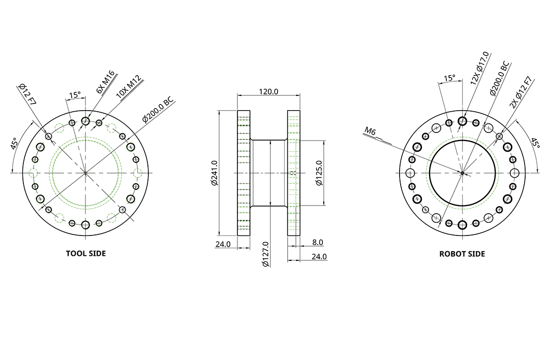 robot spacer technical drawing